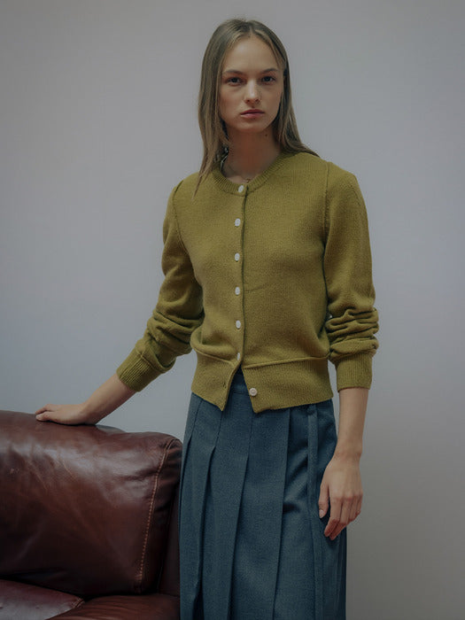 [TILLIDIE] Wool blended line detail cardigan TIWT01CD01_Olive