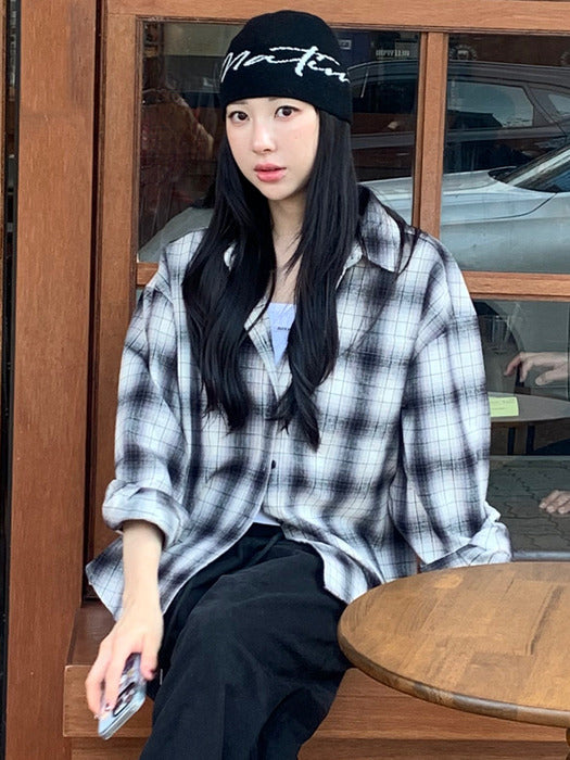 [TILLIDIE] Loose fit check shirt [TIWT01SH01]_2color