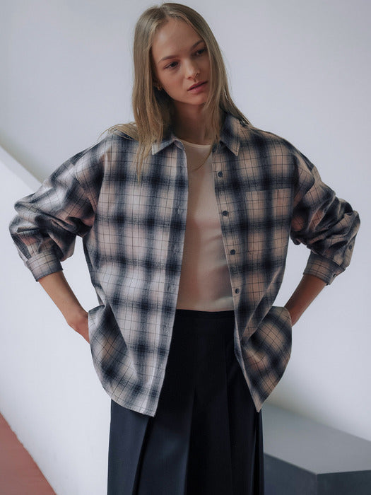 [TILLIDIE] Loose fit check shirt [TIWT01SH01]_2color