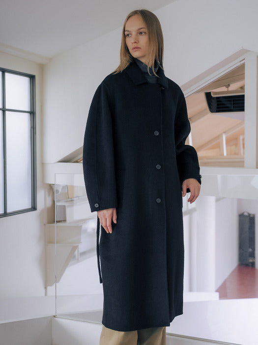 [TILLIDIE] WOOL100 cocoon sleeve handmade coat TIWT01CT08_Black