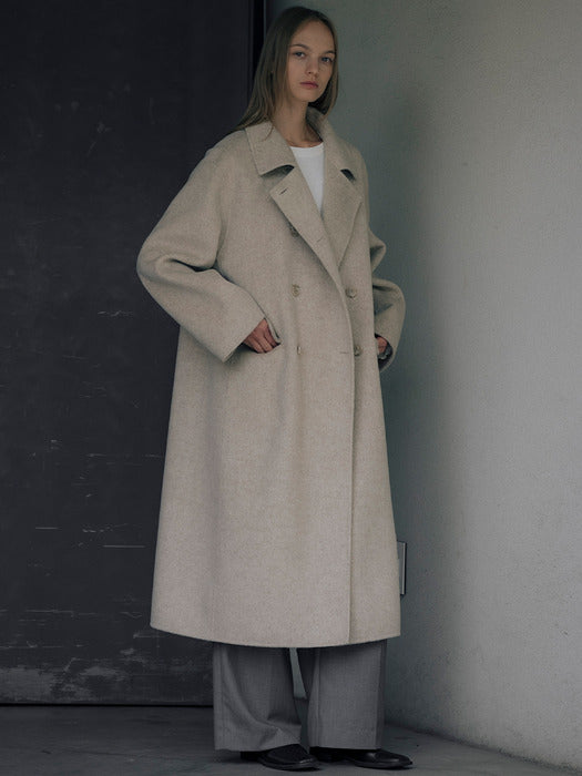 [TILLIDIE] WOOL100 double button handmade coat [TIWT01CT04]_2color