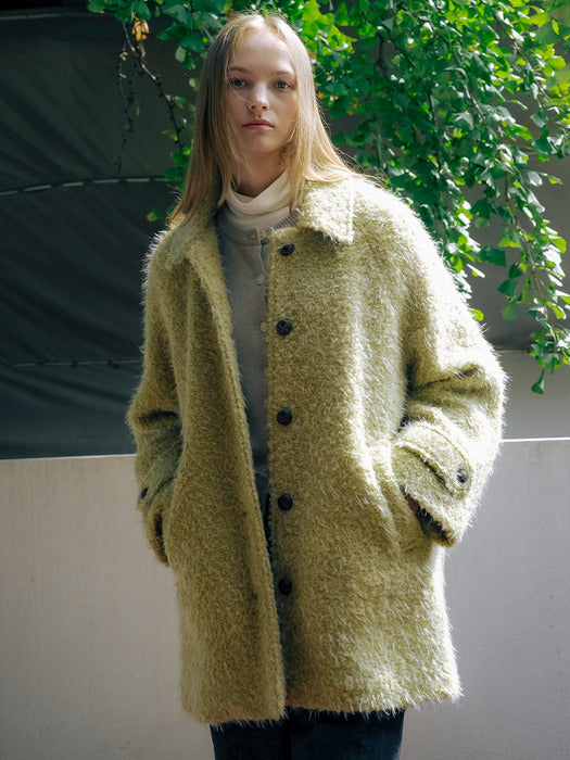 [TILLIDIE] Wool boucle point half coat TIWT01CT01_Khaki