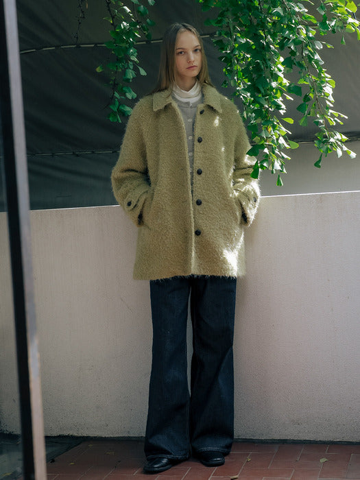 [TILLIDIE] Wool boucle point half coat TIWT01CT01_Khaki