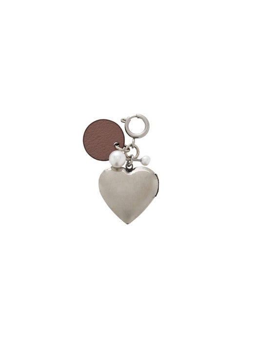 [vunque] Heart Memory Leather Charm Piccolo Latte Pink
