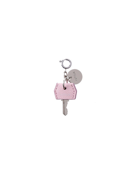 Vunque Leather Key Charm Piccolo Powder Pink