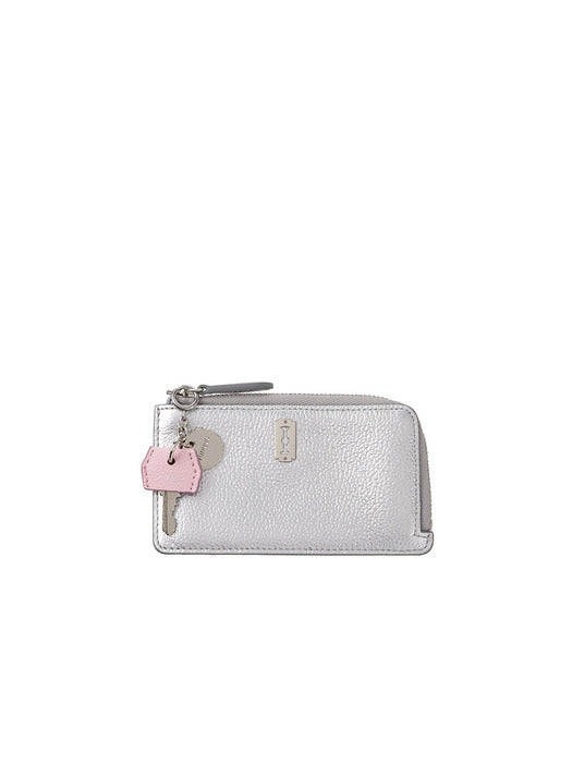 Piccolo Leather Key Charm — Powder Pink