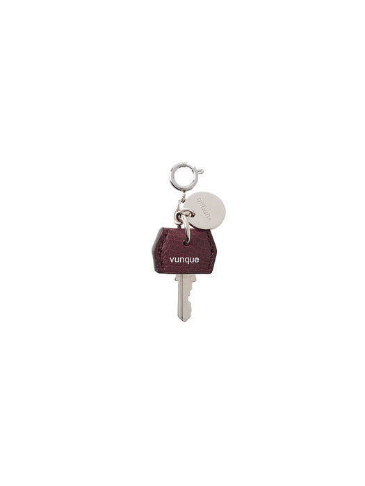 Piccolo Leather Key Charm, Wine