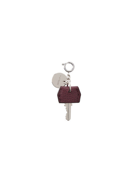Piccolo Leather Key Charm, Wine