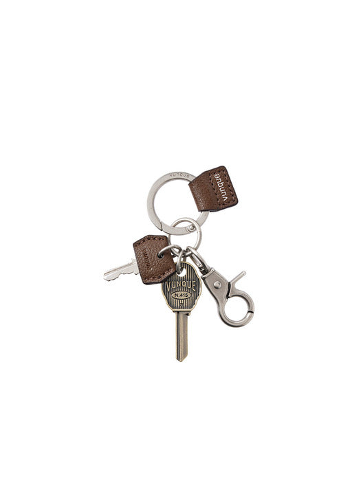 Leather Multi Key Charm - Brown