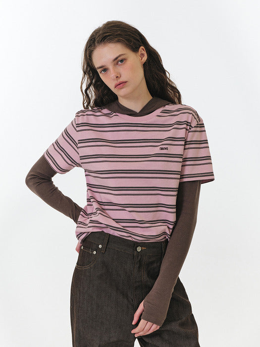 Grove 25Fw Wila Hooded T-Shirt (Brown)