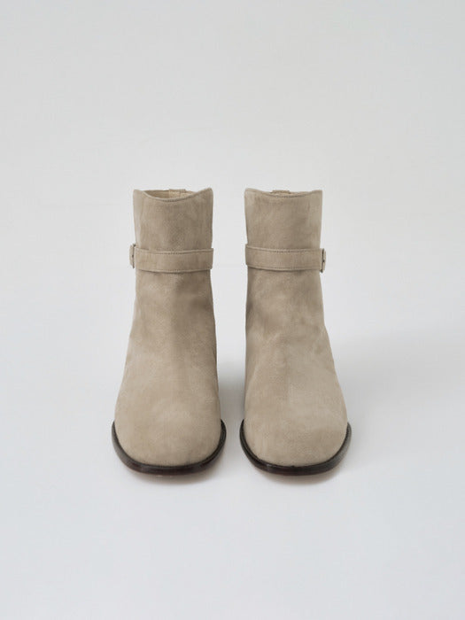 belted boots (sand beige)