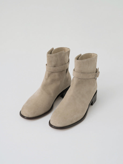 belted boots (sand beige)