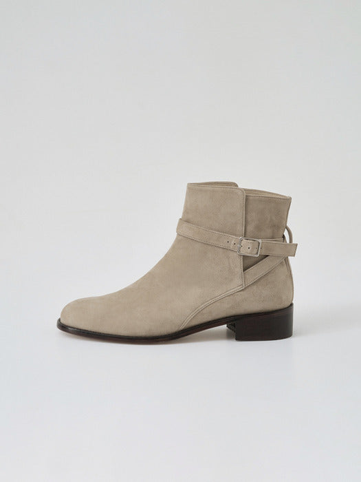 belted boots (sand beige)