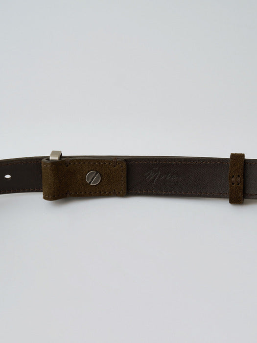curve belt bag (brown suede)