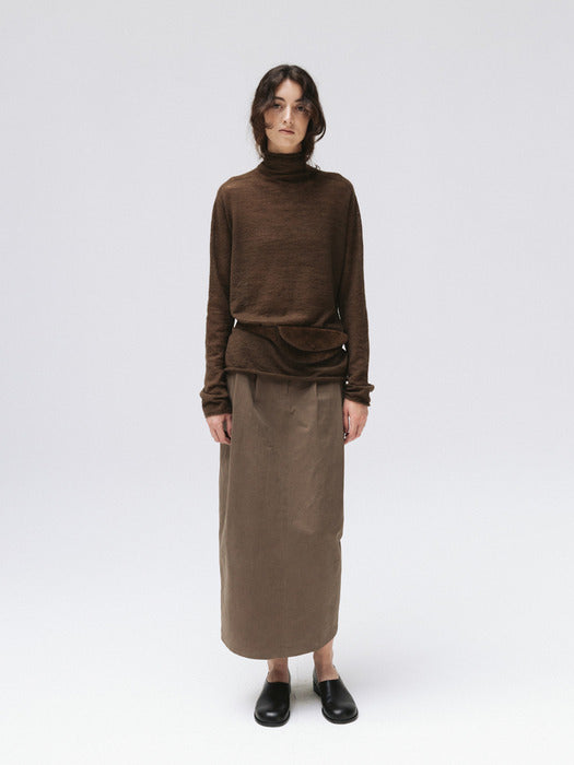 whole garment long knit (brown)