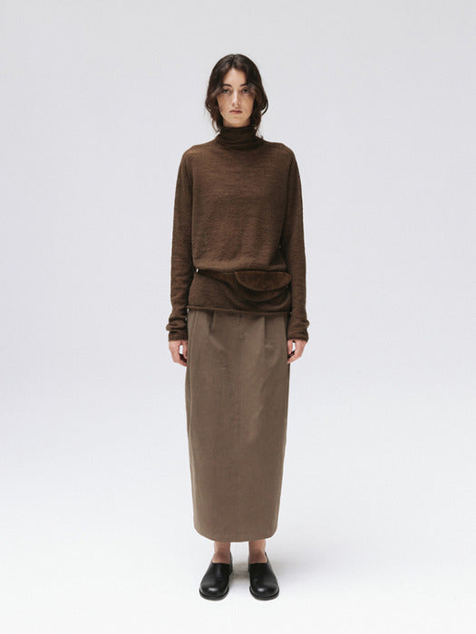 whole garment long knit (brown)