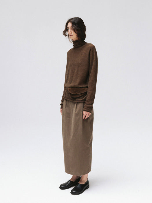whole garment long knit (brown)