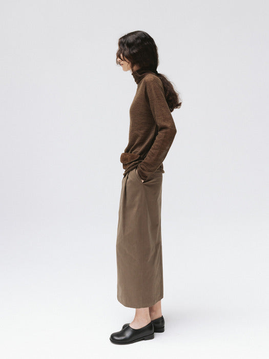 whole garment long knit (brown)