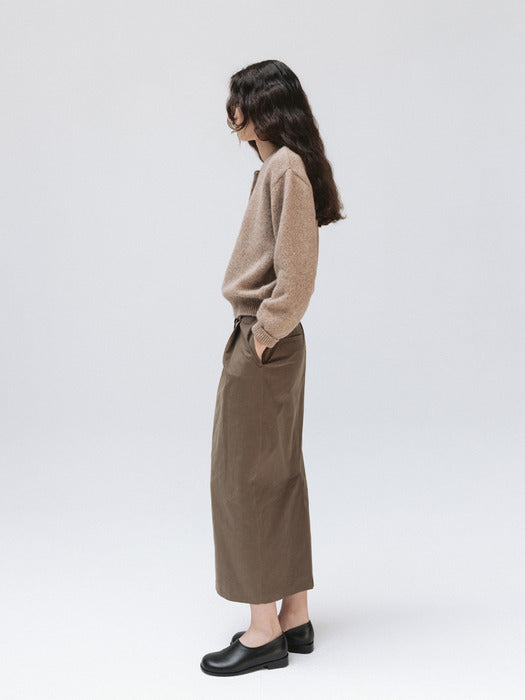 alpaca henley knit (oak beige)