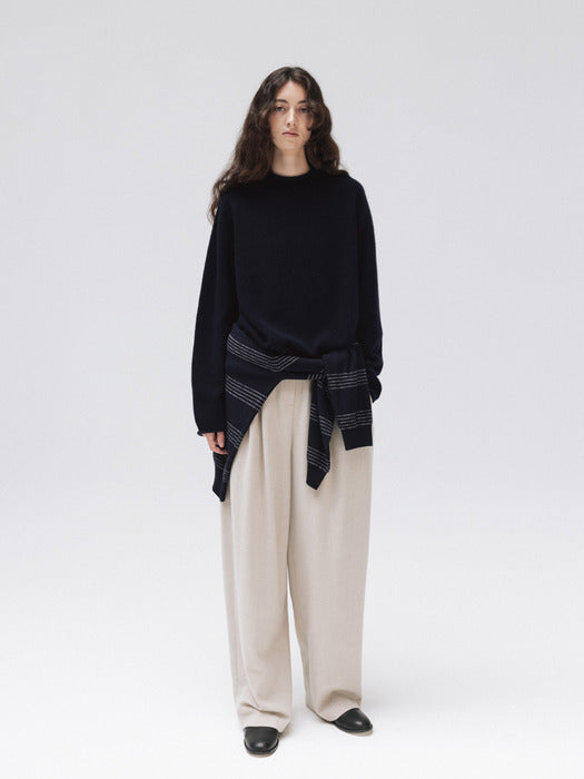 merino mock pullover (navy)