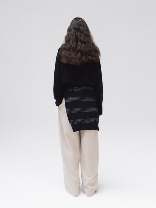 merino mock pullover (navy)