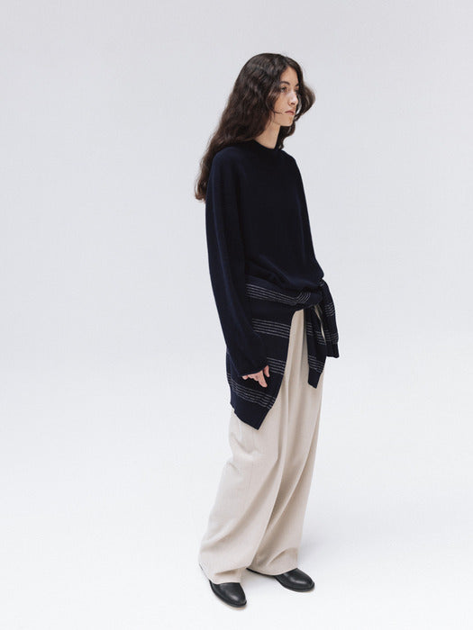 merino mock pullover (navy)