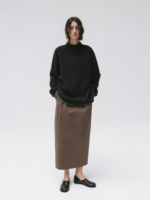 merino mock pullover (charcoal)
