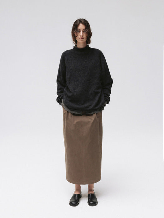 merino mock pullover (charcoal)