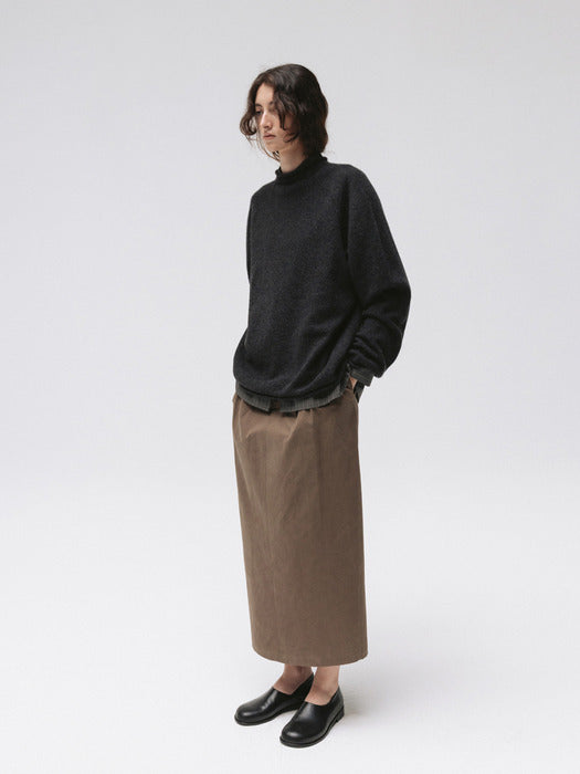 merino mock pullover (charcoal)