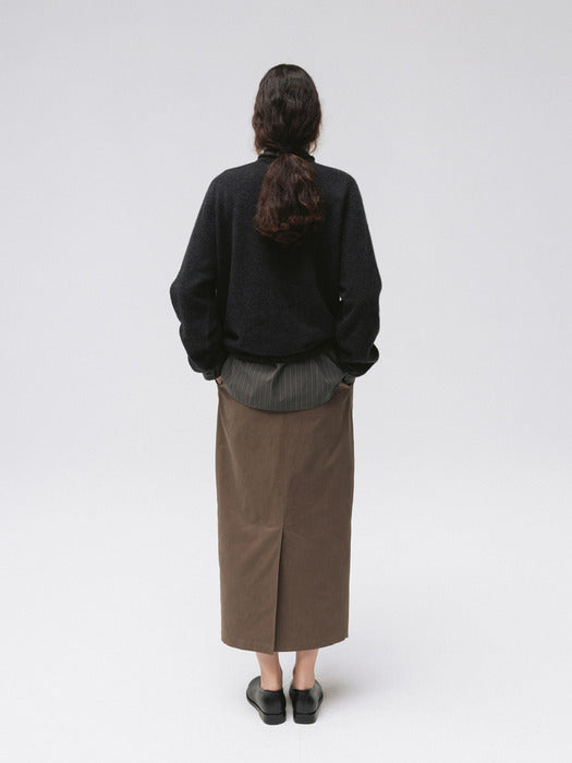 merino mock pullover (charcoal)