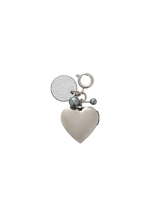Vunque Heart Memory Leather Charm Piccolo Silver