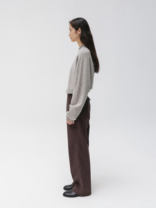 merino mock pullover (greige)
