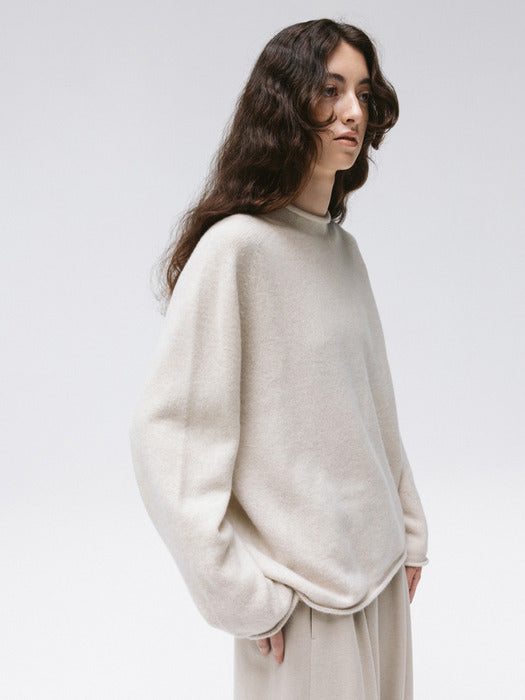 merino mock pullover (oat)