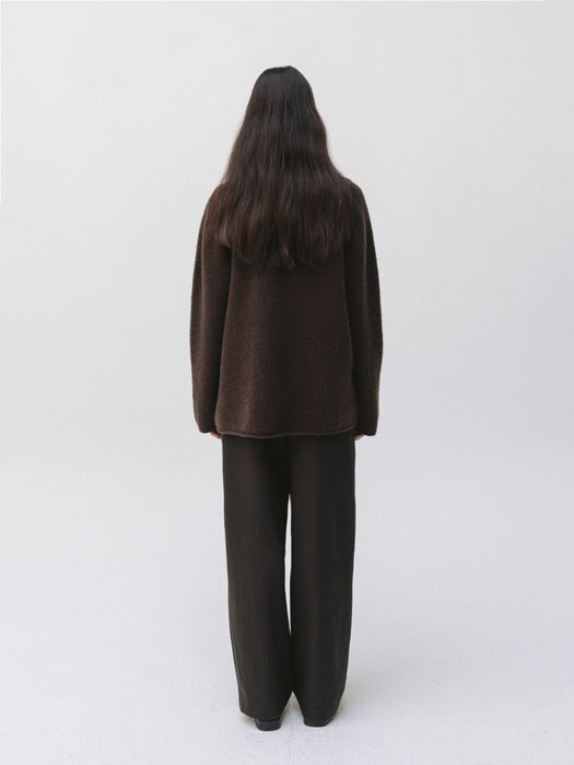 v-neck knit pullover (brown)
