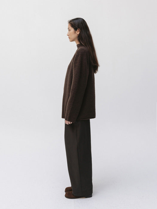 v-neck knit pullover (brown)