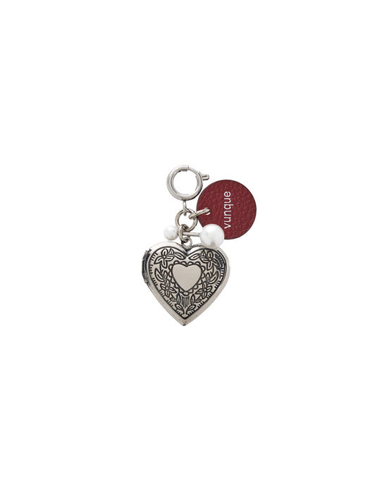 Vunque Heart Memory Leather Charm Piccolo Topo Red