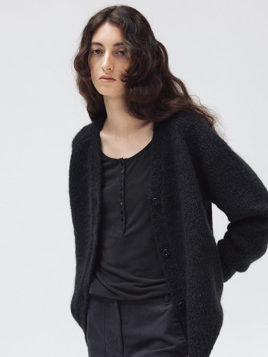 two-way cardigan (charcoal blue)