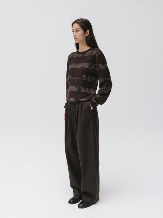 Moia reverse stripe knit (brown)