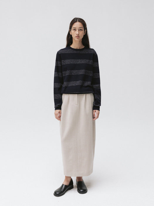 Moia reverse stripe knit (navy)