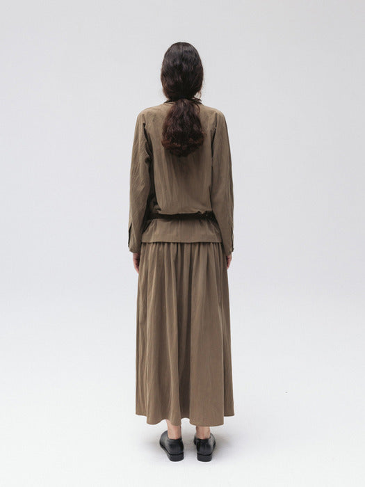 soft shirred skirt (brown)