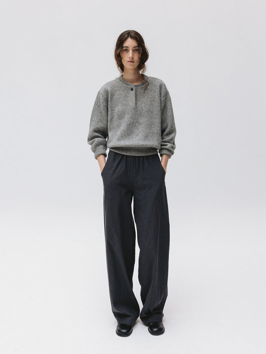 stripe banding pants (charcoal)