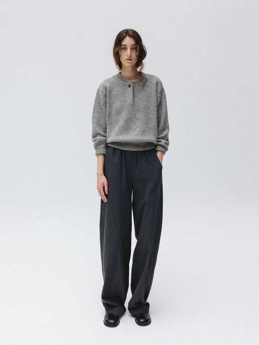 stripe banding pants (charcoal)