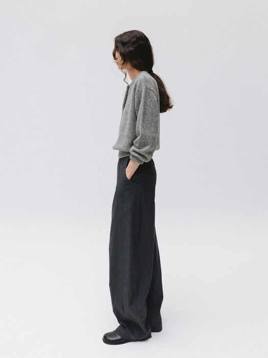 stripe banding pants (charcoal)