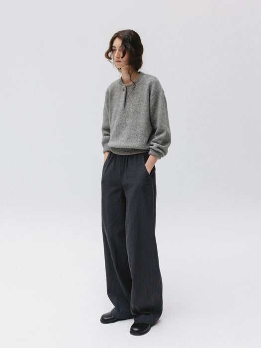 stripe banding pants (charcoal)