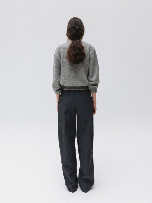 stripe banding pants (charcoal)