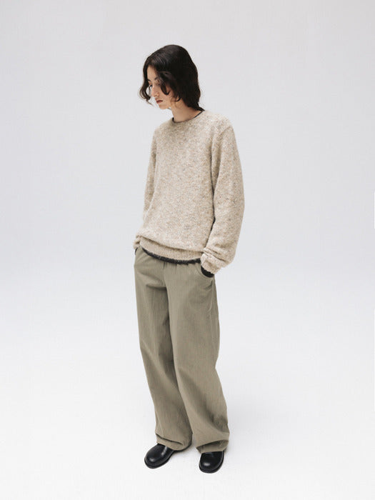 stripe banding pants (khaki)