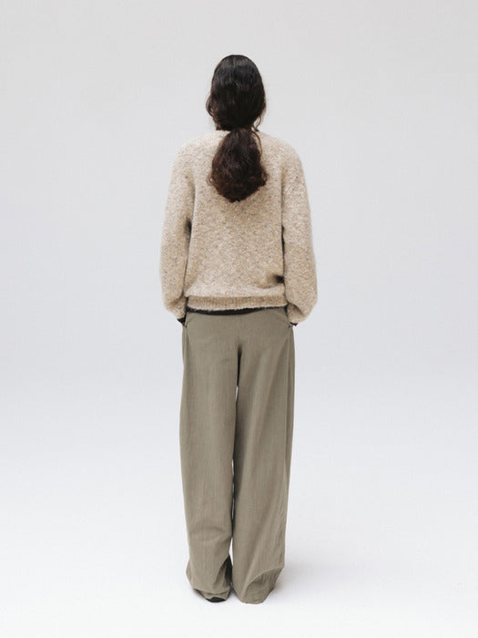 stripe banding pants (khaki)