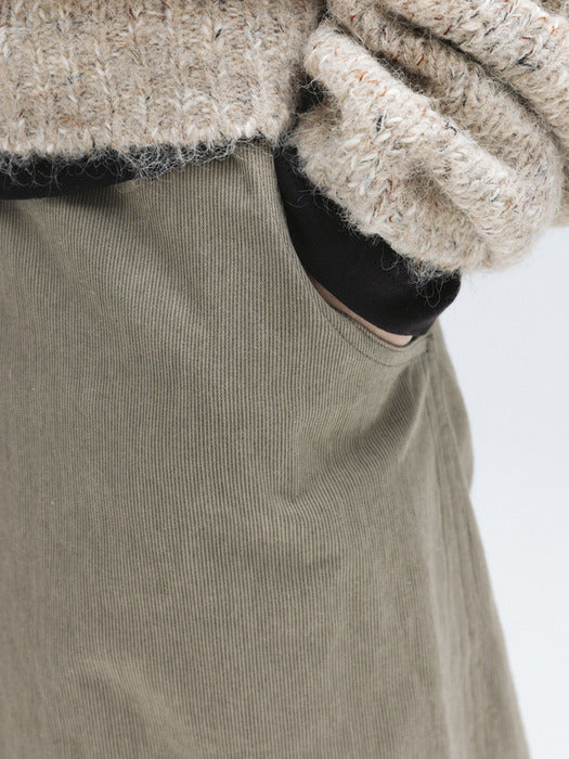 stripe banding pants (khaki)