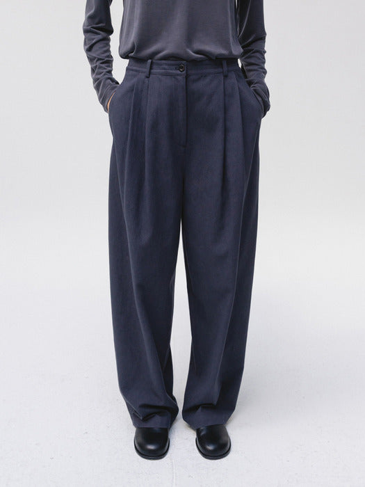 stitched wide pants (midnight blue)