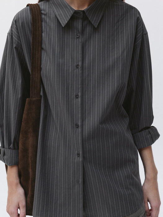 stripe shirt (charcoal)